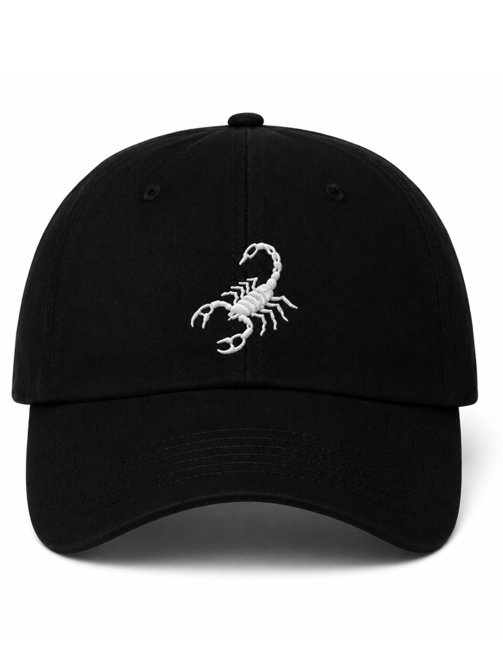 🦂 Scorpion Embroidered Black Baseball Cap Minimalist Streetwear Adjustable Hat
